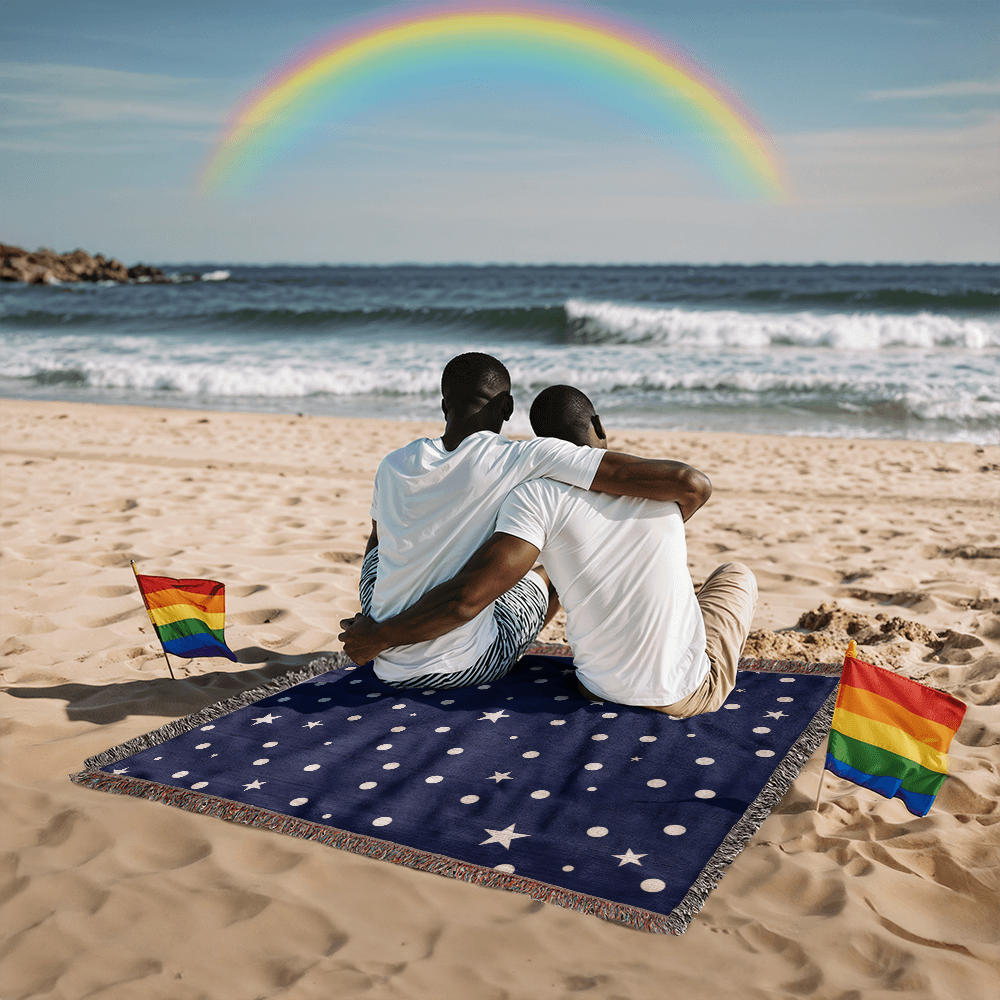 Custom Designer Dark Starry Night Heirloom Artwork Woven Blanket