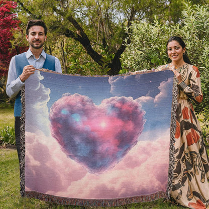 Cotton Candy Clouds II Design Heirloom Artwork Woven Blanket