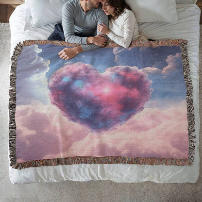 Cotton Candy Clouds II Design Heirloom Artwork Woven Blanket