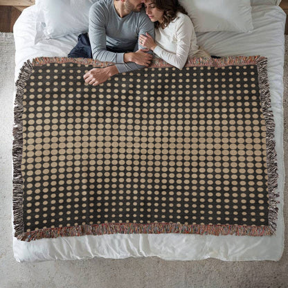 Custom Designer Gold Dot Heirloom Artwork Woven Blanket