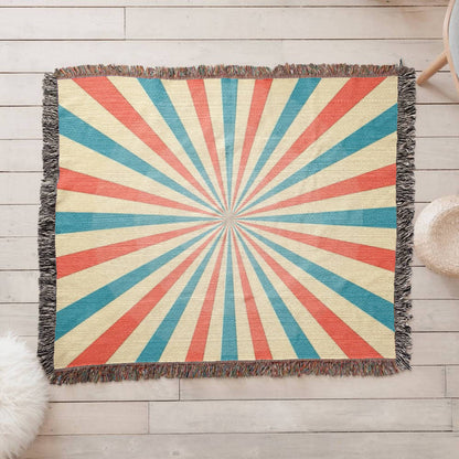 Custom Designer Circus Pattern Heirloom Artwork Woven Blanket