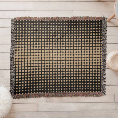 Custom Designer Gold Dot Heirloom Artwork Woven Blanket