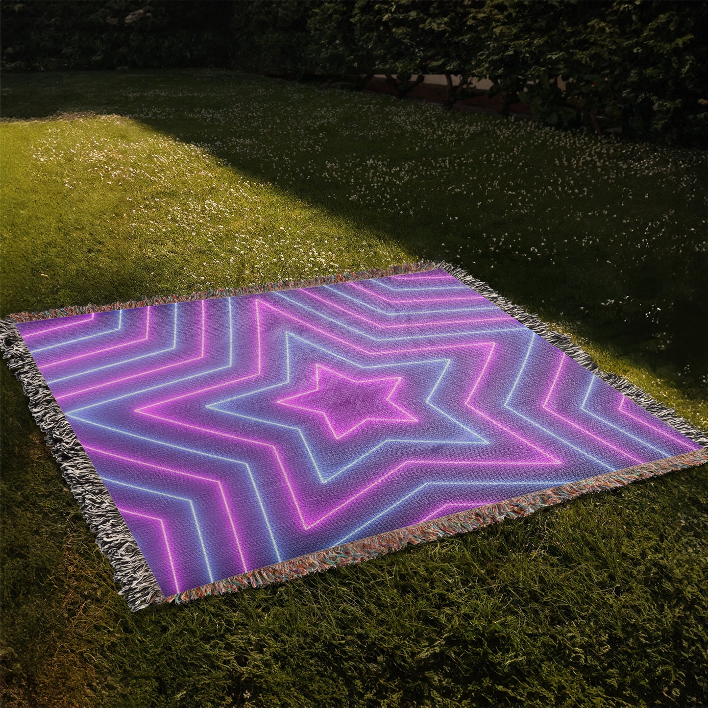 Custom Design Star Purple Echo Heirloom Artwork Woven Blanket
