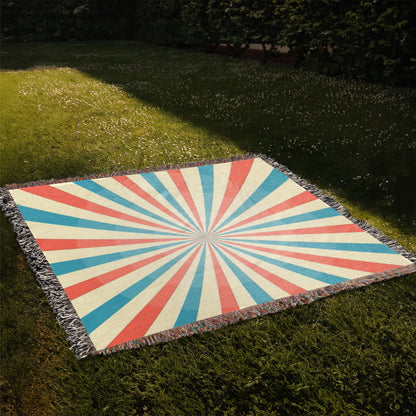 Custom Designer Circus Pattern Heirloom Artwork Woven Blanket