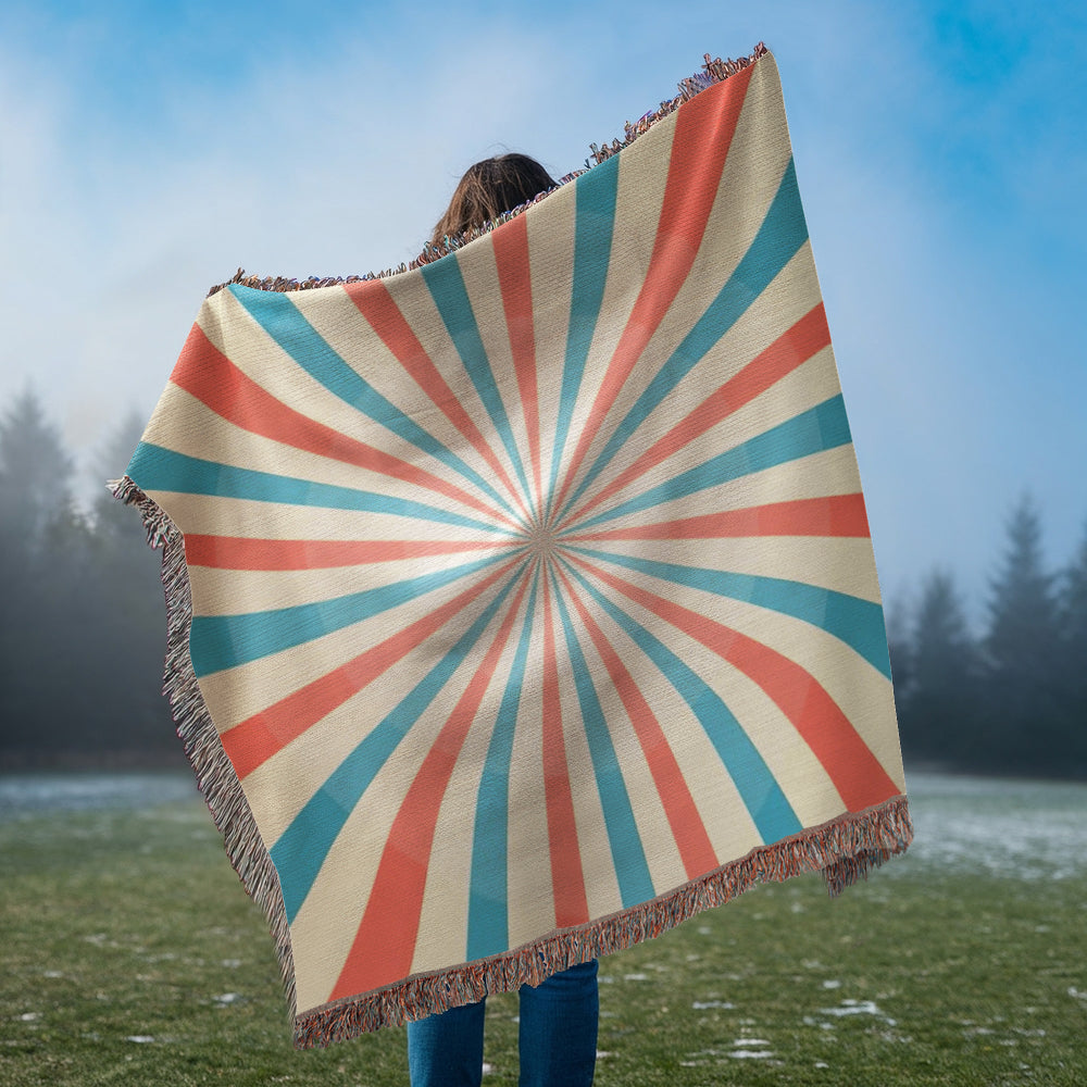 Custom Designer Circus Pattern Heirloom Artwork Woven Blanket