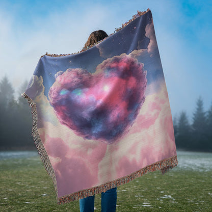 Cotton Candy Clouds II Design Heirloom Artwork Woven Blanket