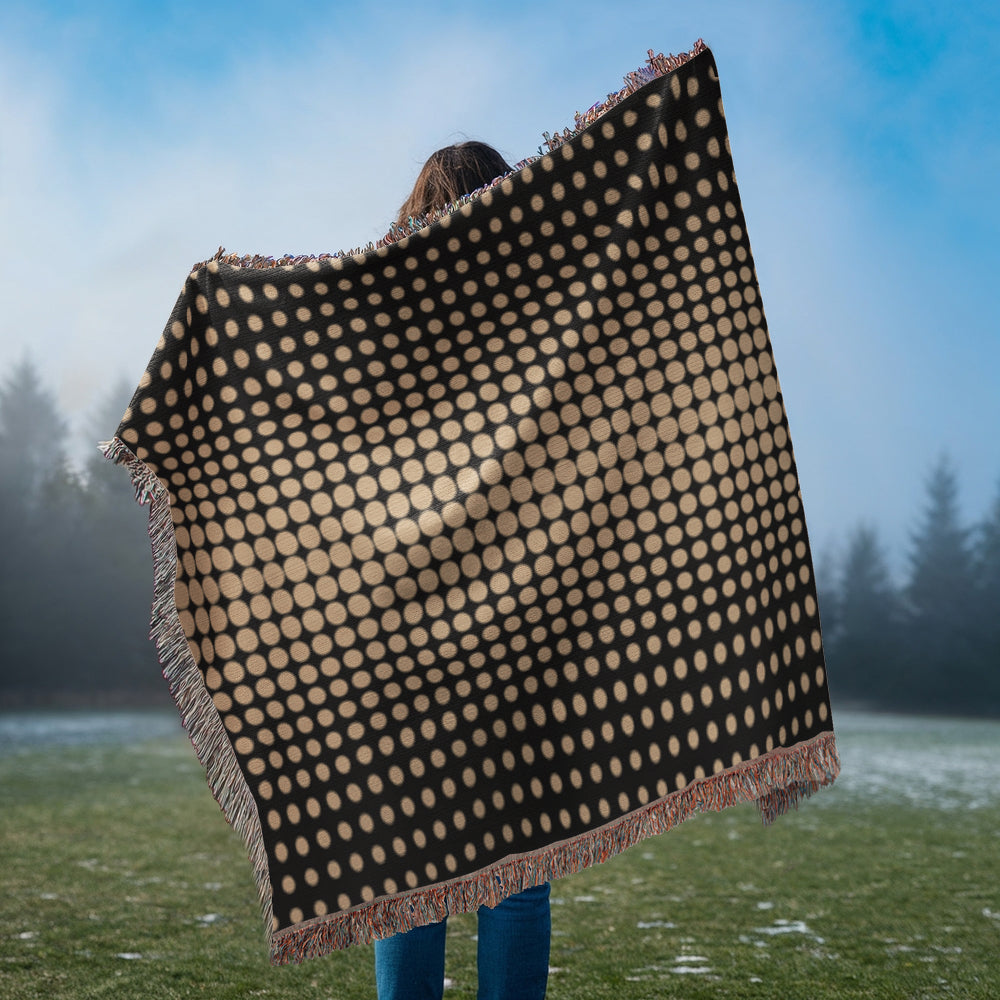 Custom Designer Gold Dot Heirloom Artwork Woven Blanket