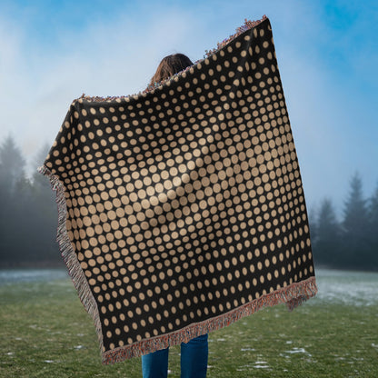 Custom Designer Gold Dot Heirloom Artwork Woven Blanket