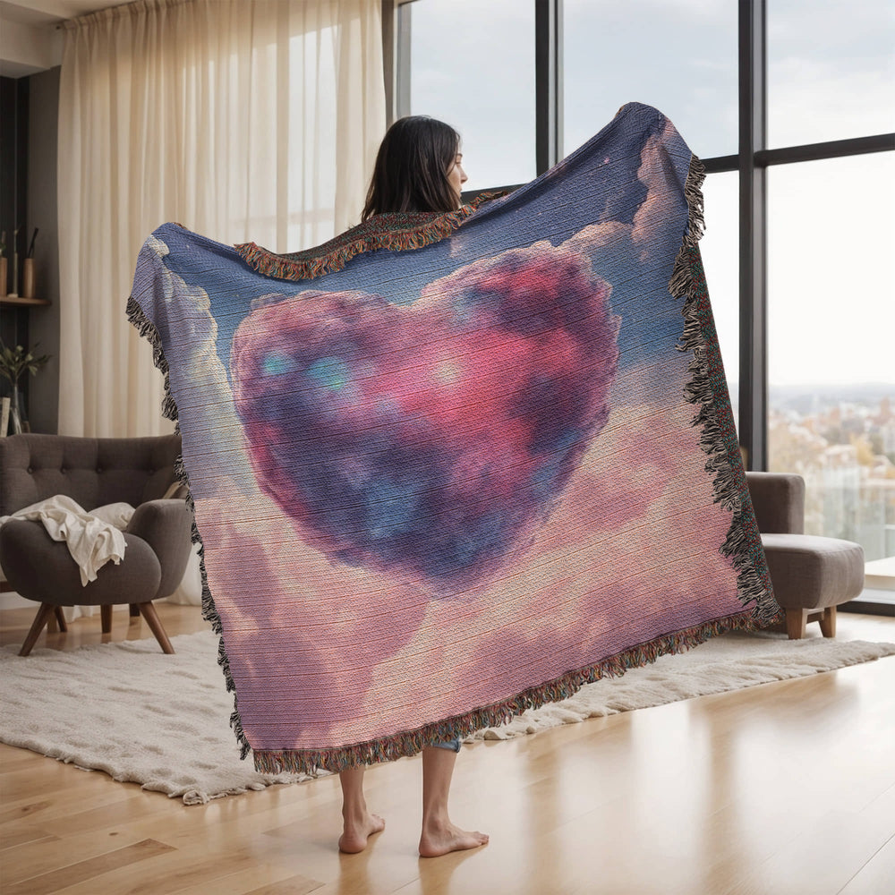 Cotton Candy Clouds II Design Heirloom Artwork Woven Blanket