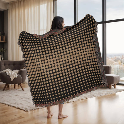 Custom Designer Gold Dot Heirloom Artwork Woven Blanket