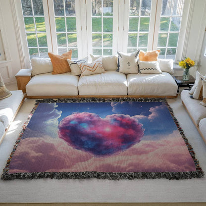 Cotton Candy Clouds II Design Heirloom Artwork Woven Blanket
