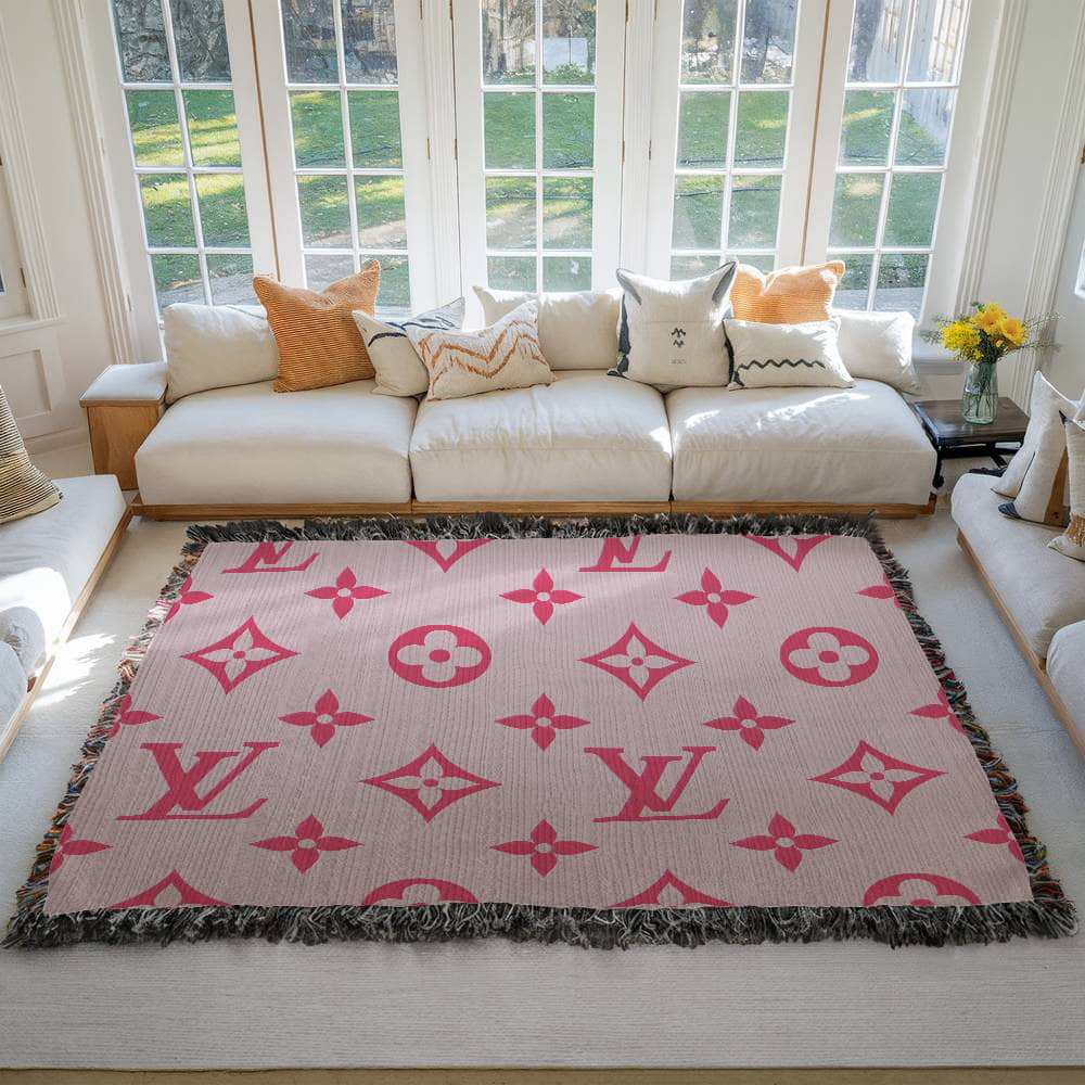 PINK CUSTOM TEMPLE CUSTOM DESIGNER HEIRLOOM ARTWORK WOVEN BLANKET