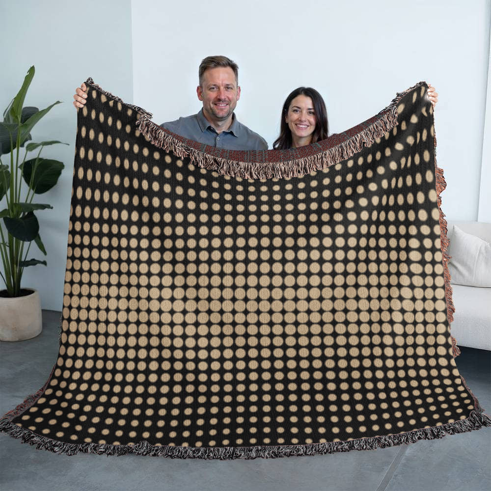 Custom Designer Gold Dot Heirloom Artwork Woven Blanket