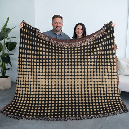 Custom Designer Gold Dot Heirloom Artwork Woven Blanket