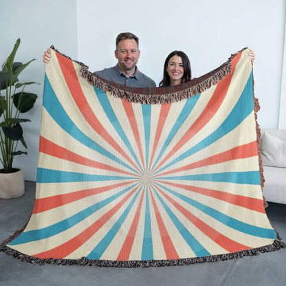 Custom Designer Circus Pattern Heirloom Artwork Woven Blanket