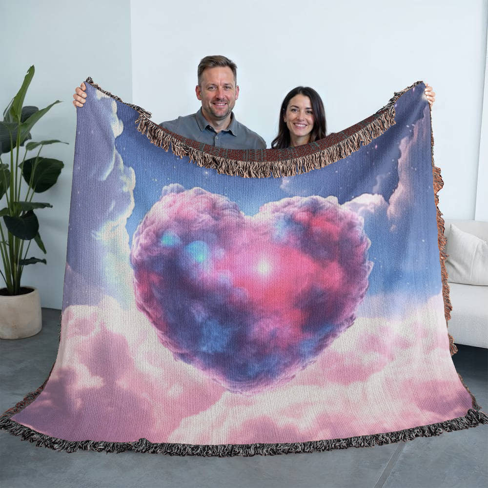 Cotton Candy Clouds II Design Heirloom Artwork Woven Blanket
