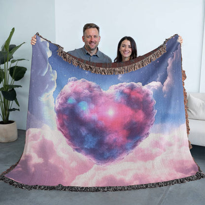 Cotton Candy Clouds II Design Heirloom Artwork Woven Blanket