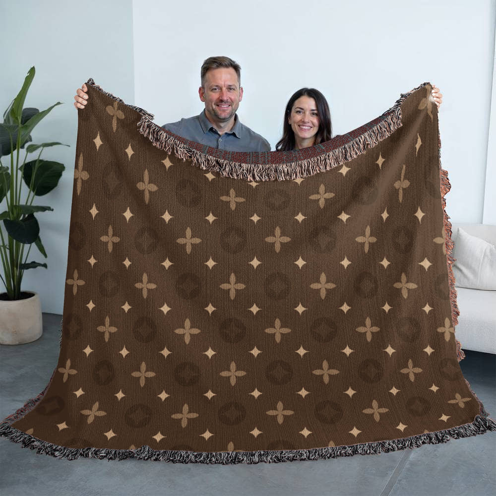 Custom Brown Temple Designer Heirloom Artwork Woven Blanket