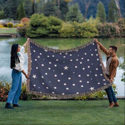 Custom Designer Dark Starry Night Heirloom Artwork Woven Blanket