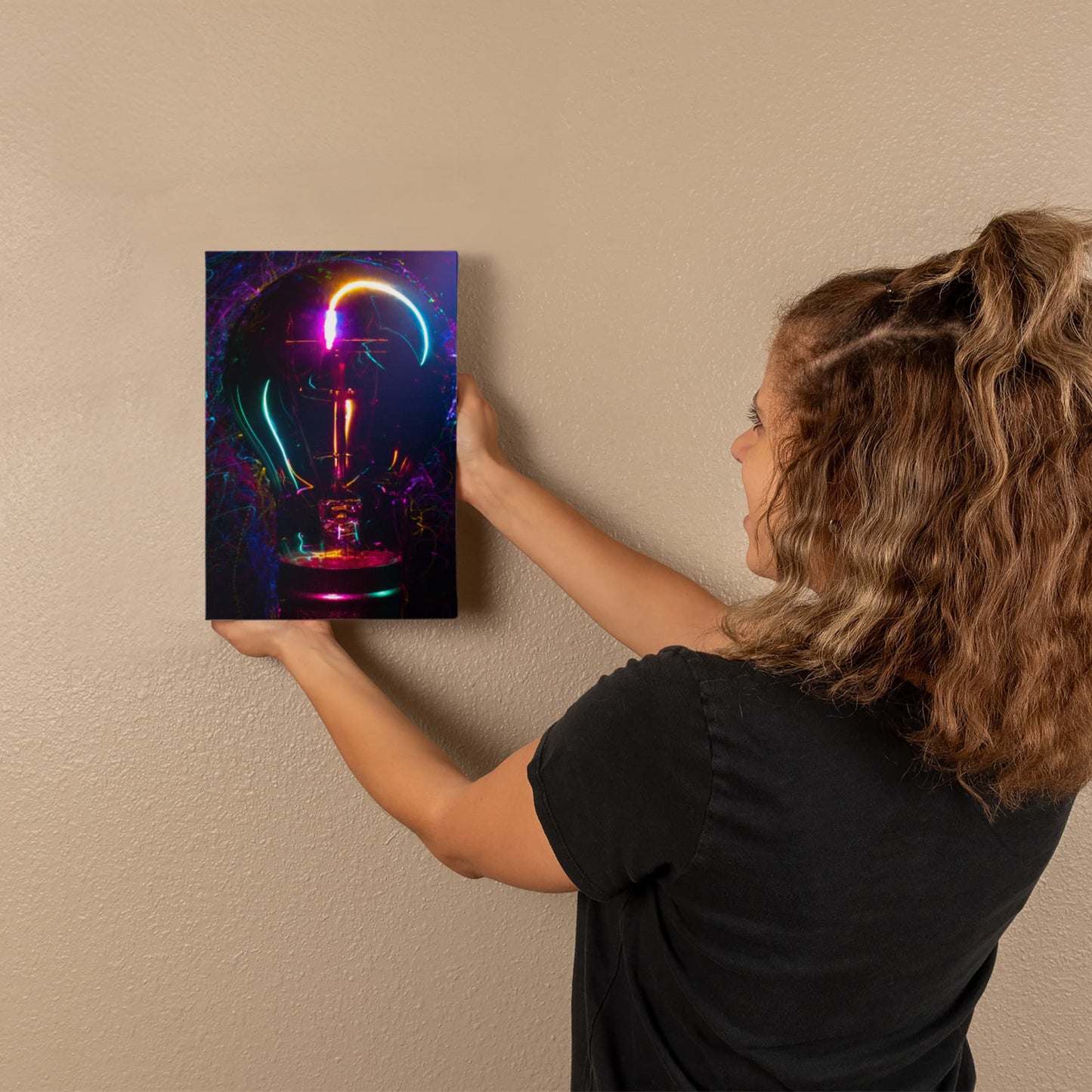 Gradient Light Bulb Canvas