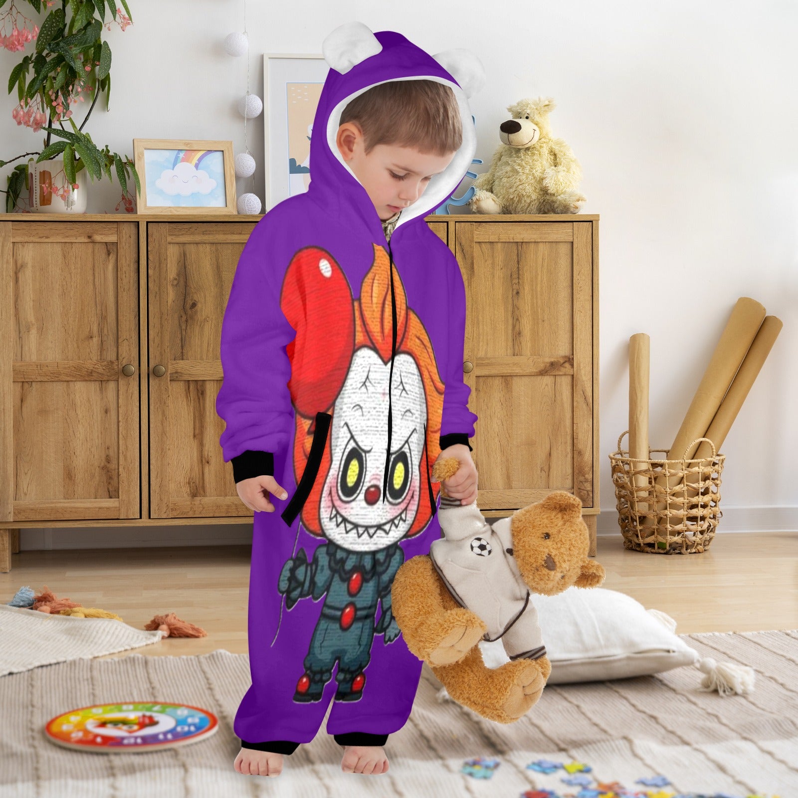 KSC's Exclusive Halloween Penny Clown Labubu Little Kid Unisex Onesie 2 to 7 years old