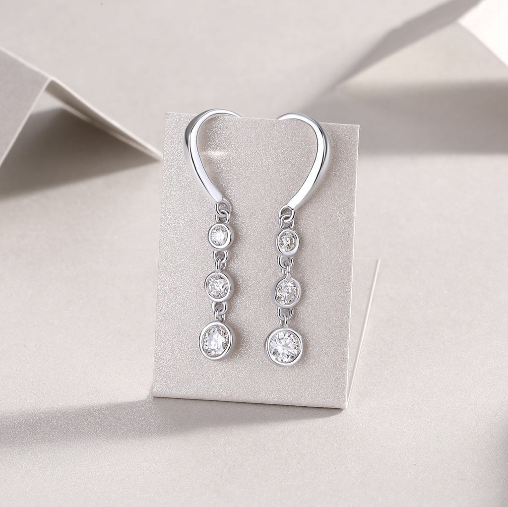 Moissanite Light Luxury Silver Classic Earrings