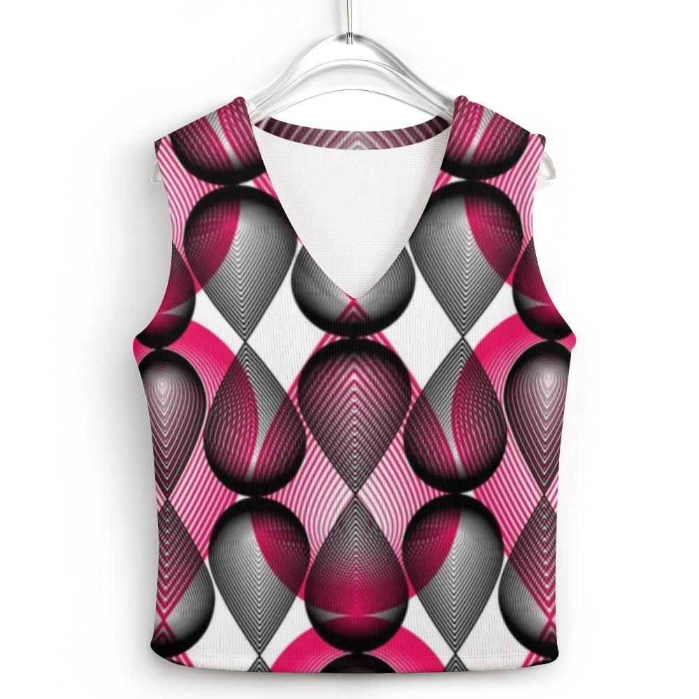 KSC's Custom Vest Designs Women's Long Sleeve Button Knit Vest - 10 OPTIONS INSIDE