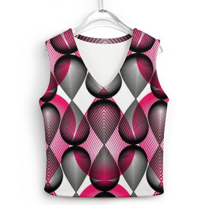 KSC's Custom Vest Designs Women's Long Sleeve Button Knit Vest - 10 OPTIONS INSIDE