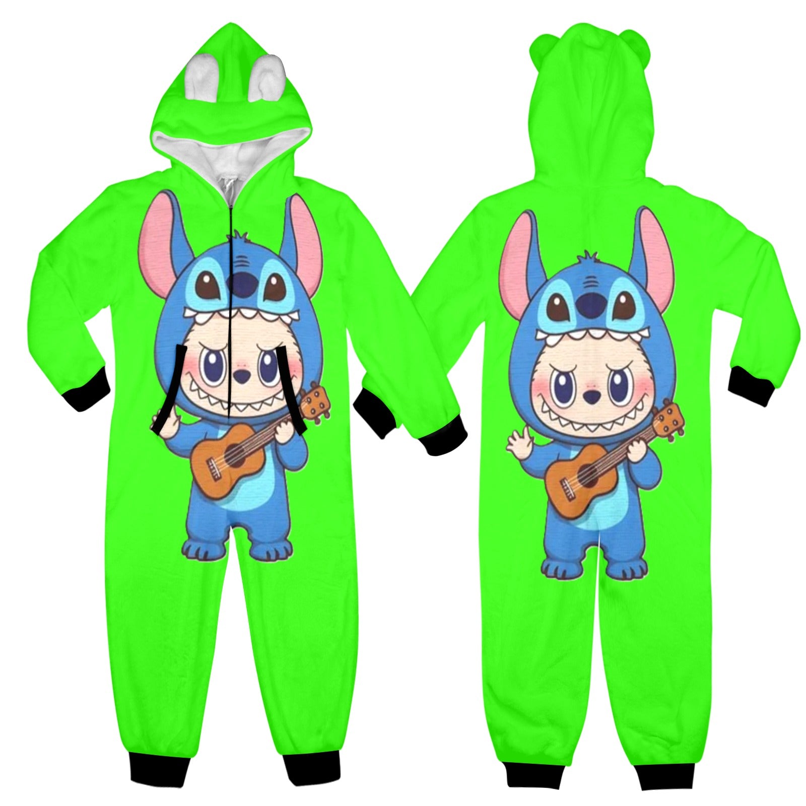 KSC's Exclusive Big Kids Onesie Labubu (8 to 15 Years) Neon Green Stitch