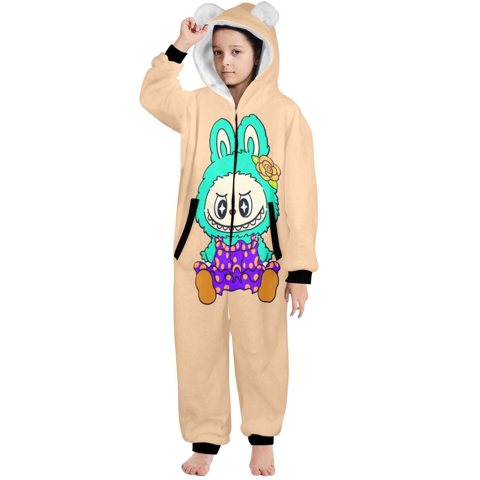 KSC's Exclusive Big Kids Onesie Labubu (8 to 15 Years) Tan Teal Labubu
