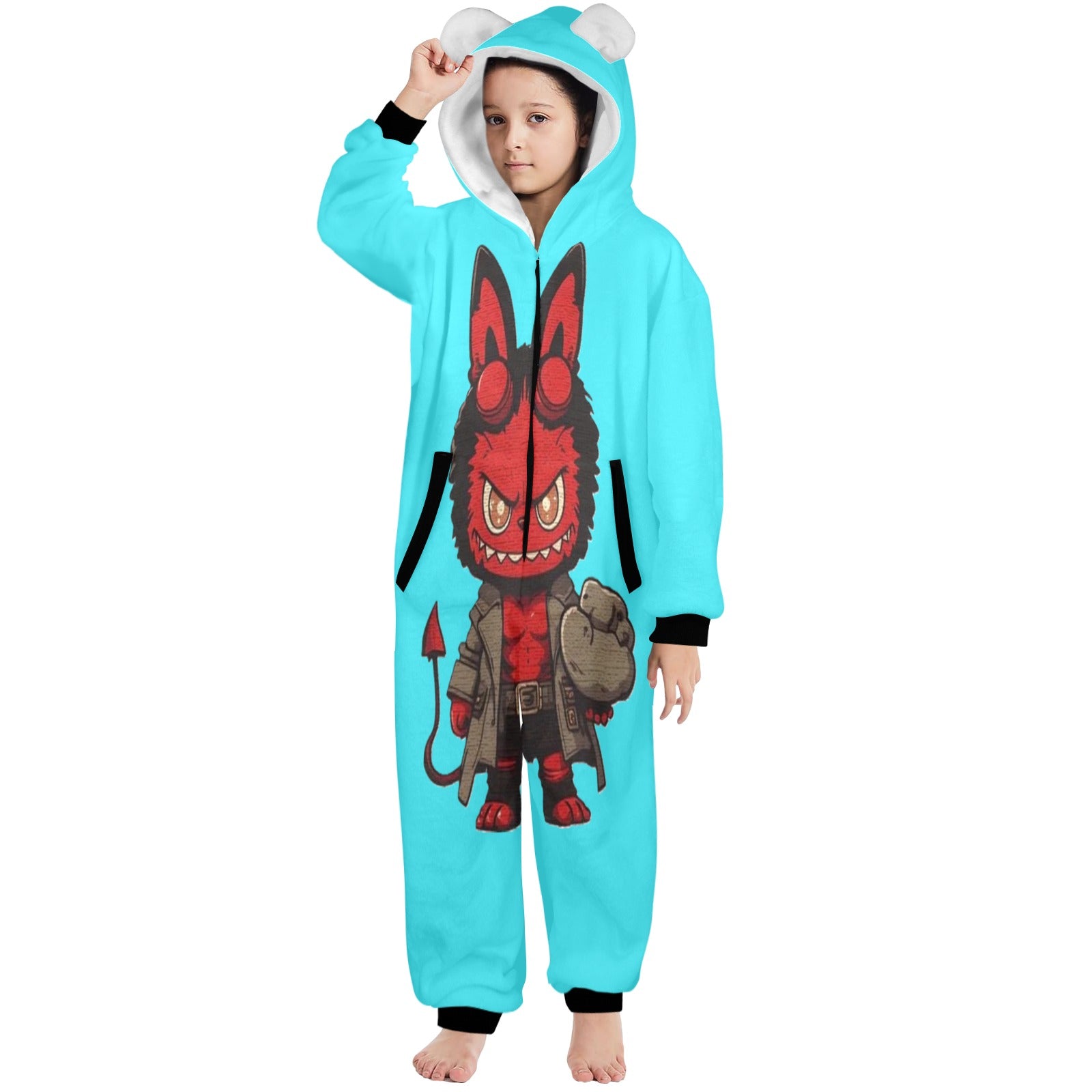 KSC's Halloween Big Kids Onesies (8 to 15 Years) Hellboy Labubu