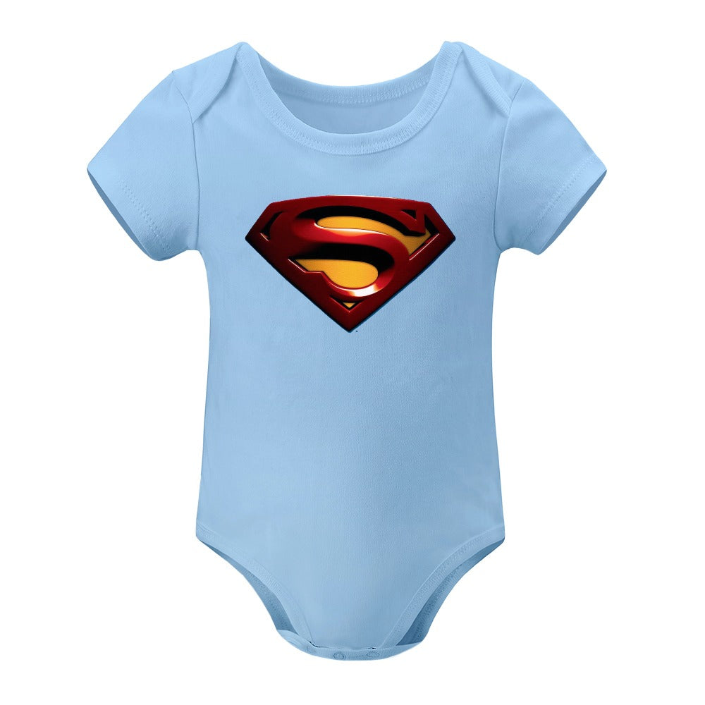SUPER BABY PRINT DESIGNS BOYS Short -Sleeve Baby's Bodysuit - Super Boy/Man Prints