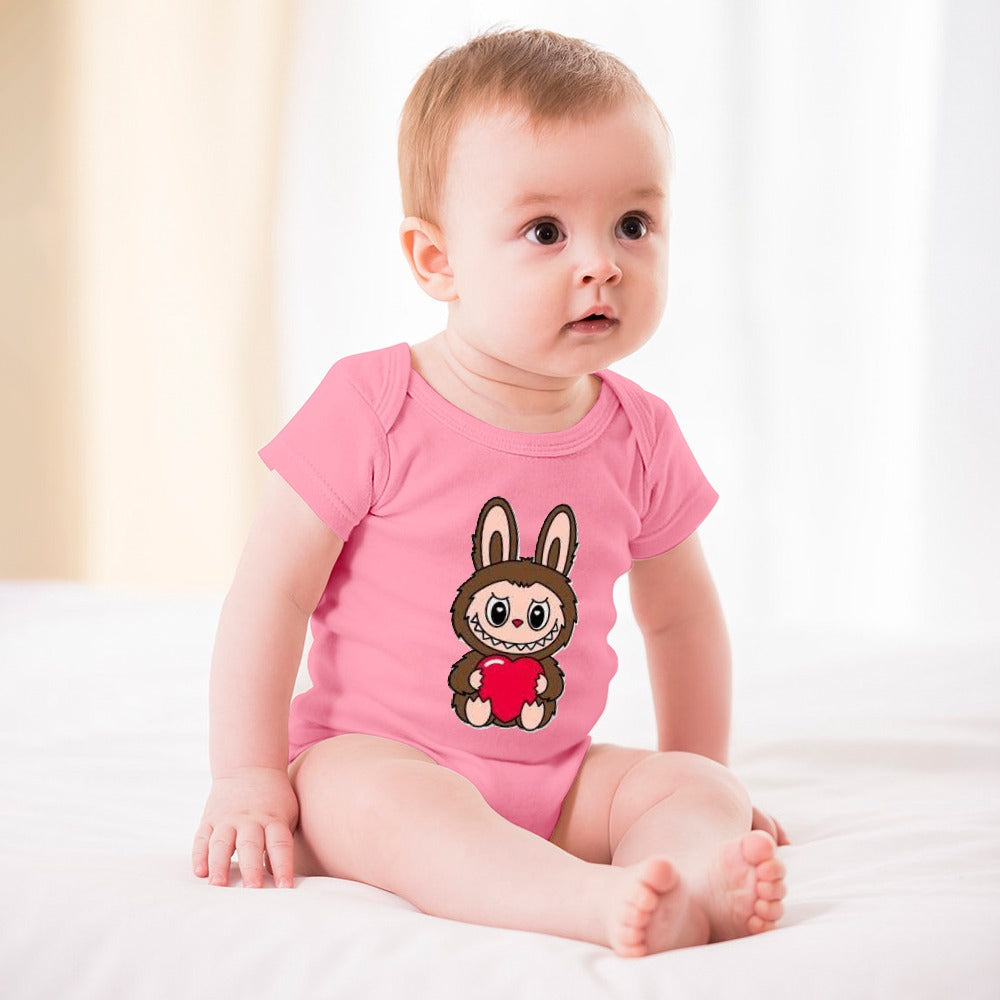 KSC's Cute Baby Labubu Girl Body Suit -Short -Sleeve Baby's Bodysuit