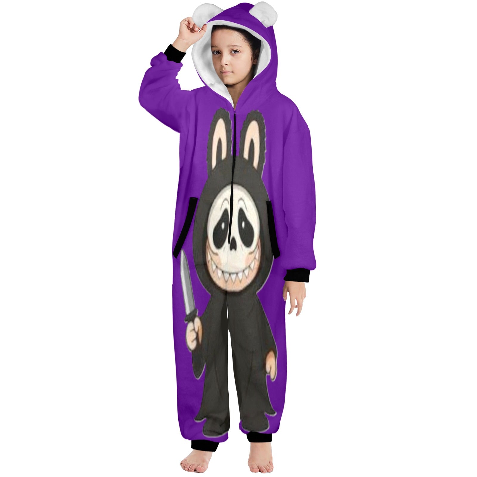 KSC's Halloween Big Kids Unisex Onesies (8 to 15 Years) Ghost Face Labubu