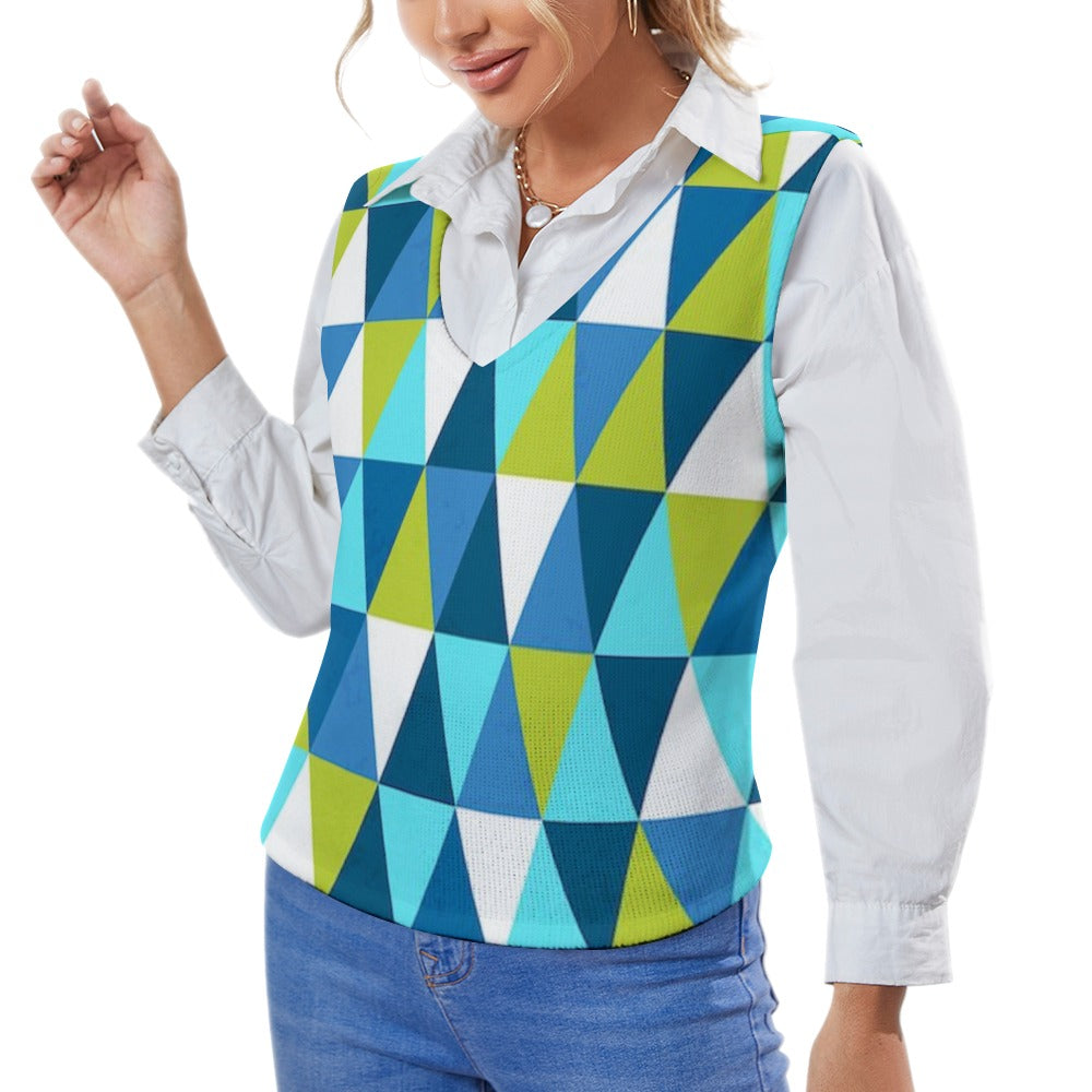 KSC's Custom Vest Designs Women's Long Sleeve Button Knit Vest