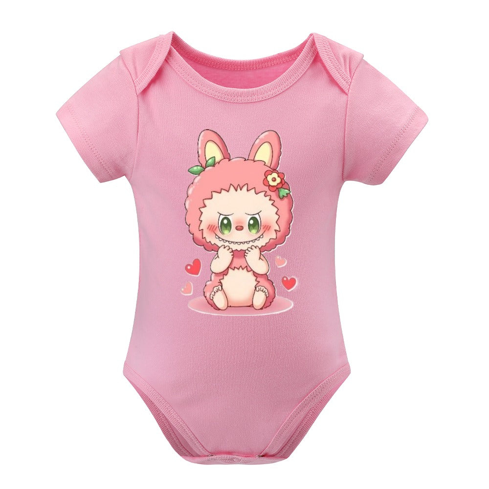 KSC's Cute Baby Labubu Girl Body Suit -Short -Sleeve Baby's Bodysuit