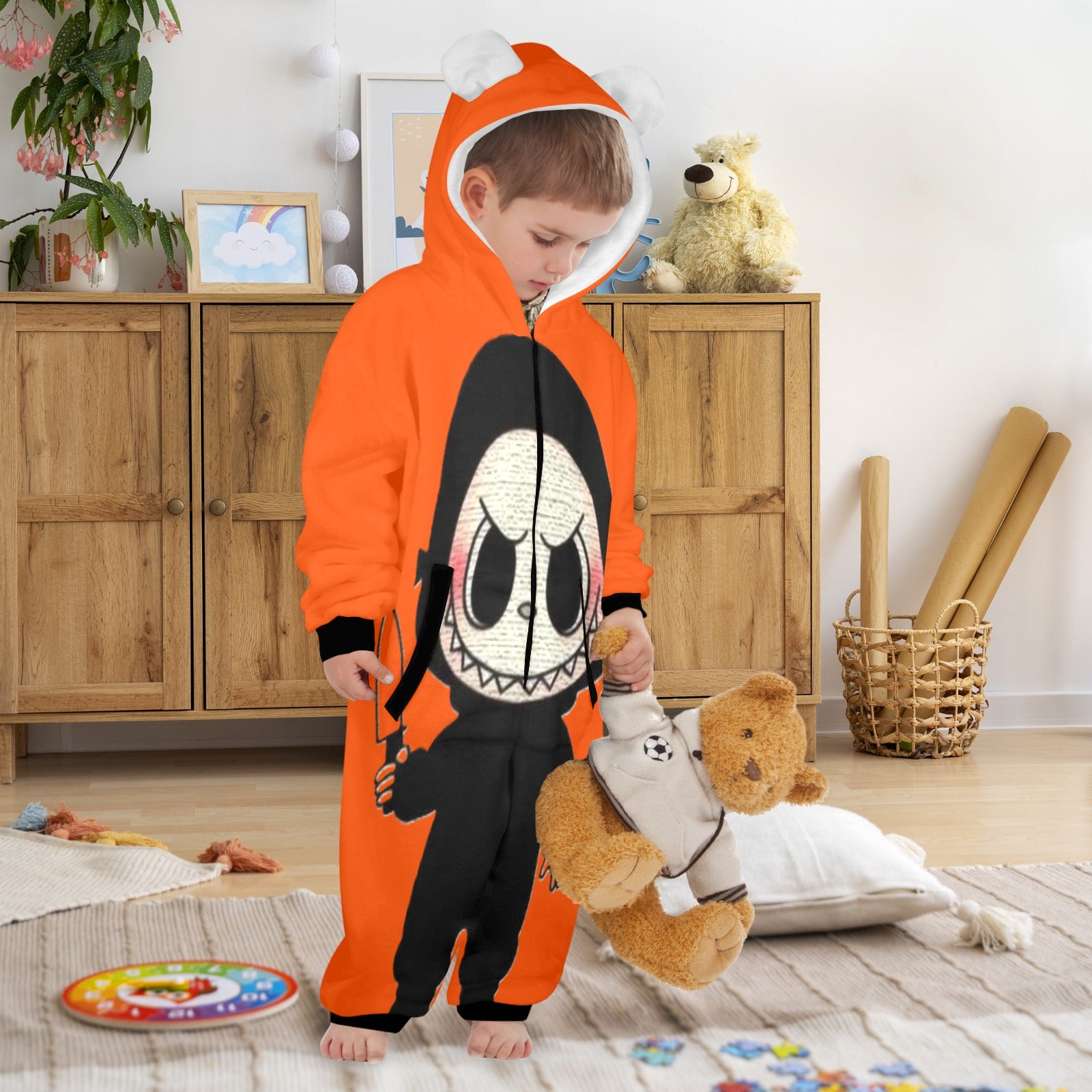 KSC's Halloween Exclusive Little Kid Unisex Onesie Labubu Ghost Face Design 5