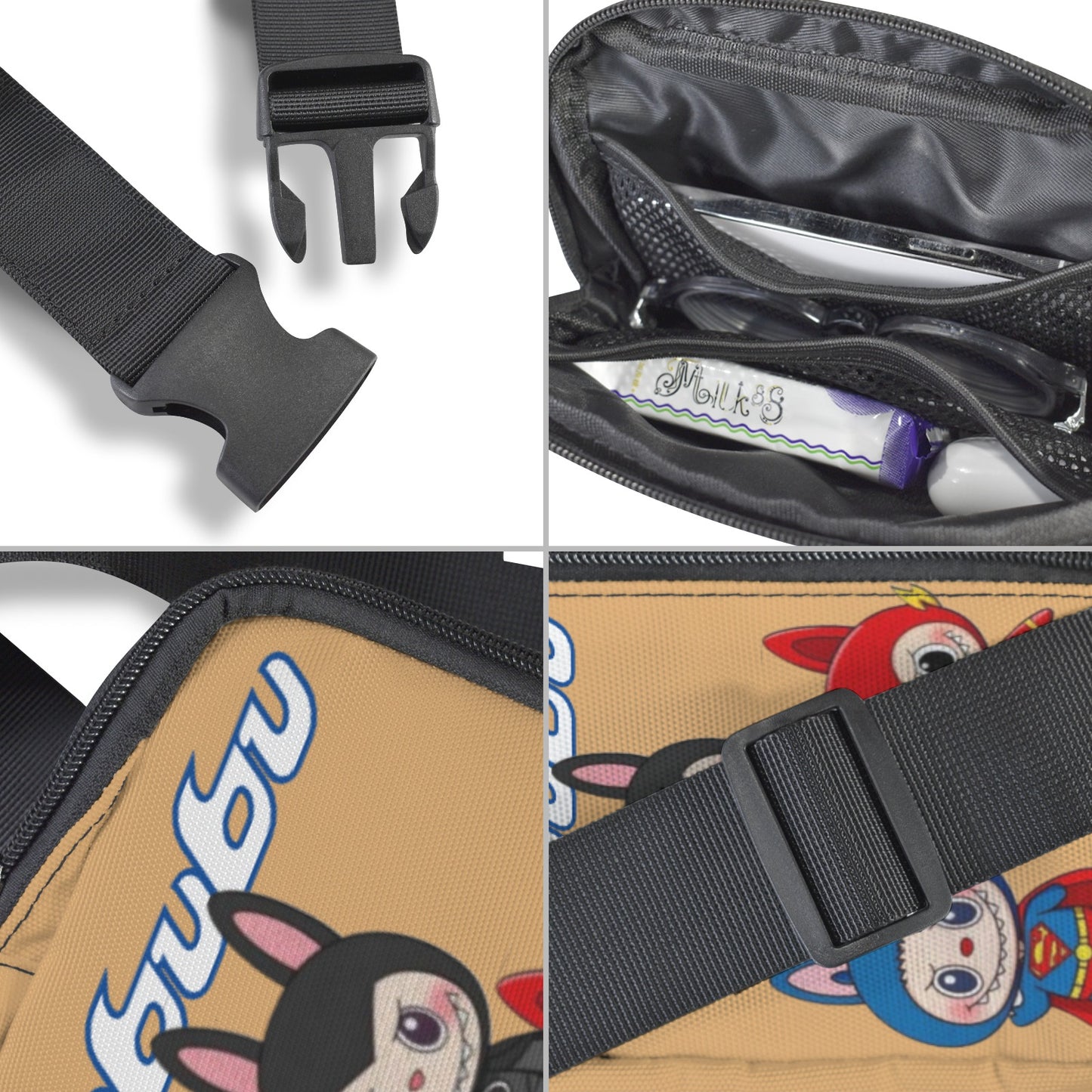 Labubu Trio Of Titans - Labubu Heros Cross Body Bags - Fanny Packs for Kids & Adults are all the rage!