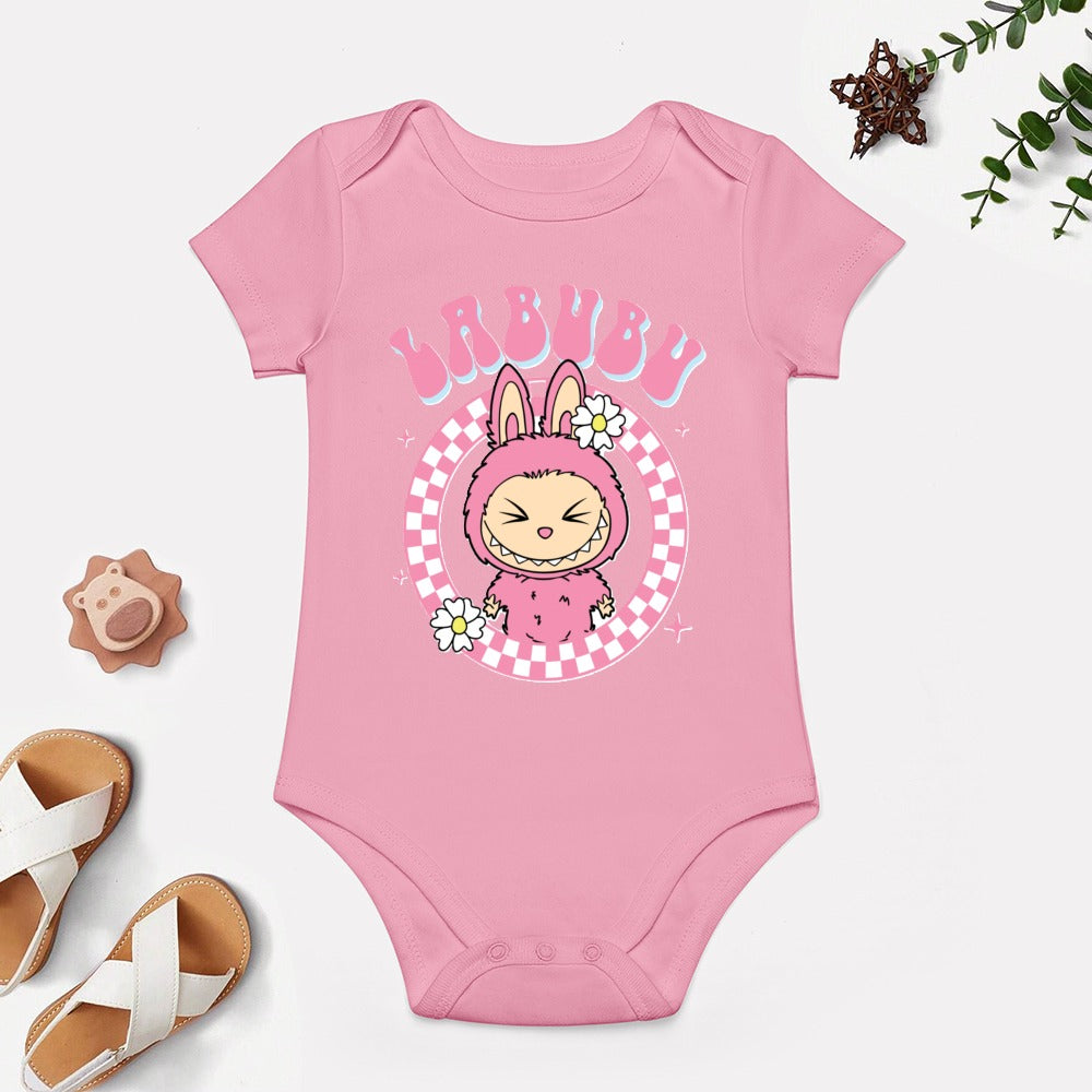 KSC's Cute Baby Labubu Girl Body Suit -Short -Sleeve Baby's Bodysuit