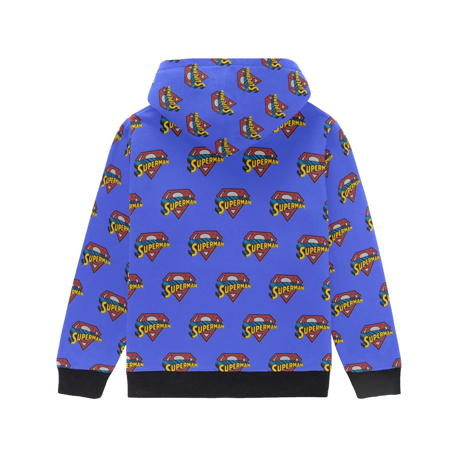 Super Hero Pattern -Little Boys' Long Sleeve Hoodie
