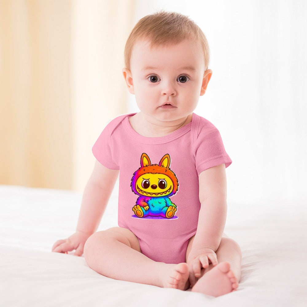KSC's Cute Baby Labubu Girl Body Suit -Short -Sleeve Baby's Bodysuit