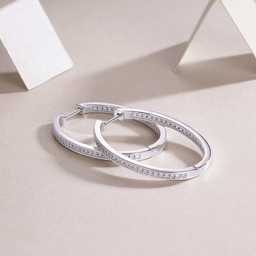 Luxurious Women Moshan Diamond Silver Ear Rings