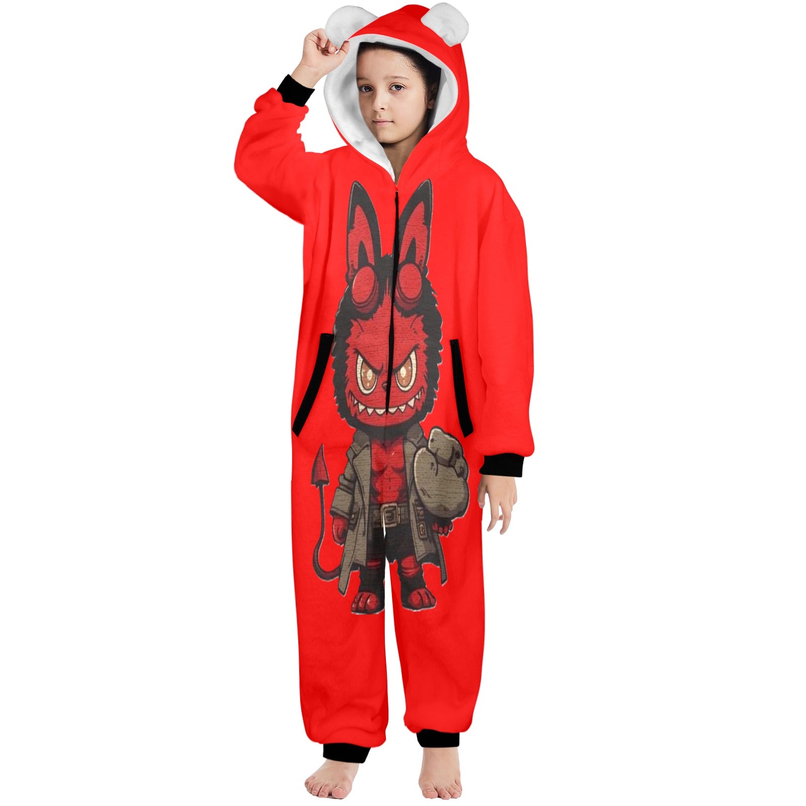 KSC's Halloween Big Kids Onesies (8 to 15 Years) Hellboy Labubu