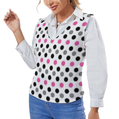 KSC's Custom Vest Designs Women's Long Sleeve Button Knit Vest