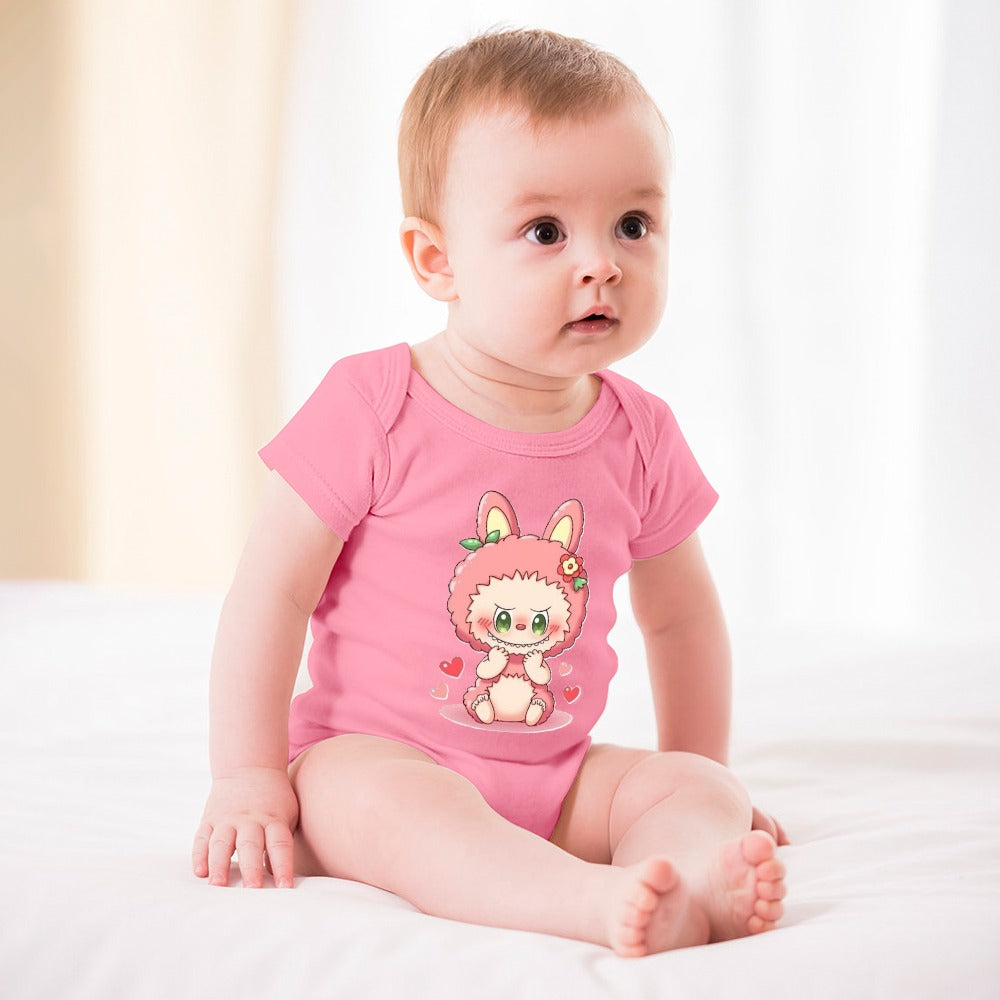 KSC's Cute Baby Labubu Girl Body Suit -Short -Sleeve Baby's Bodysuit