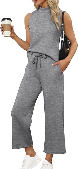 Women's waistcoat top, casual capri pants, wide-leg pants, summer clothing for women