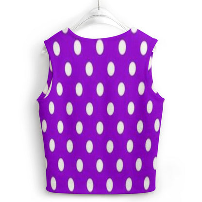 KSC's Exclusive Polka Dot Designs Women's Long Sleeve Button Knit Vest- 10 Options Inside