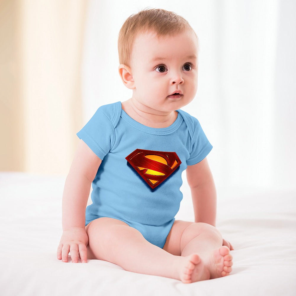 SUPER BABY PRINT DESIGNS BOYS Short -Sleeve Baby's Bodysuit - Super Boy/Man Prints