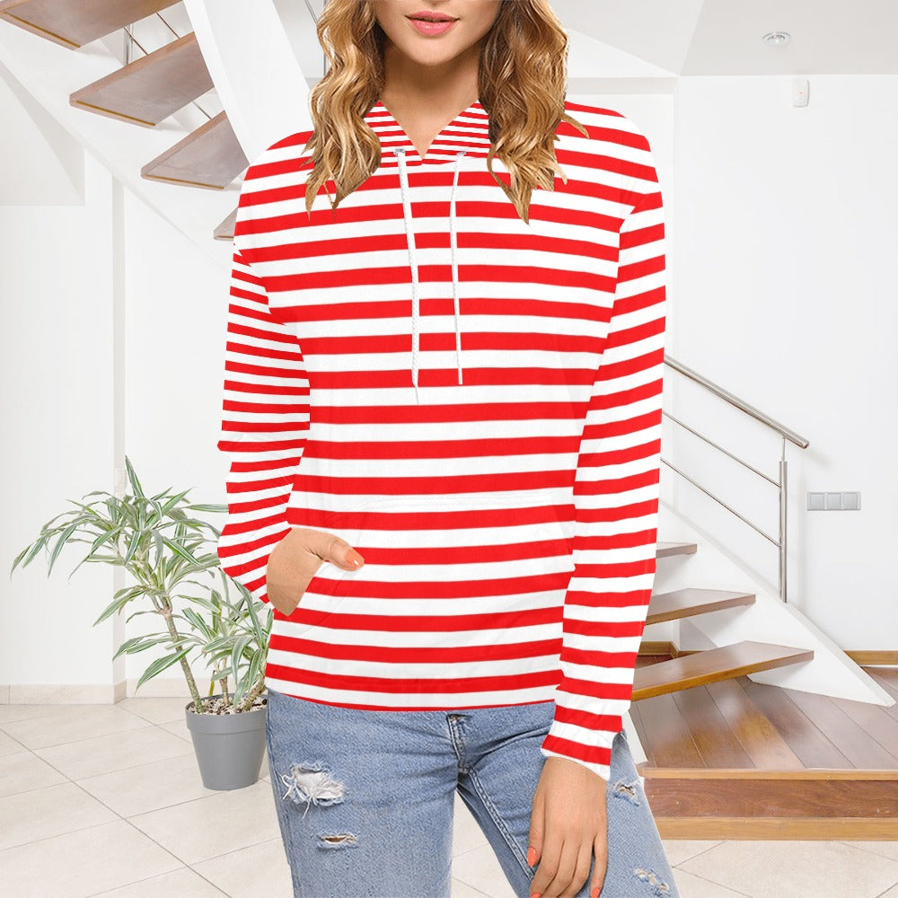 KSC's Exclusive Women's Stripe Design Hoodies Collection (10 Styles) Hoodie (Model H13)