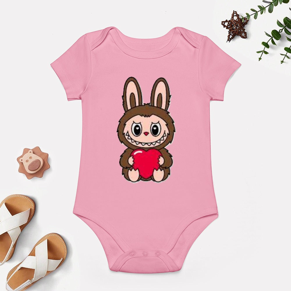 KSC's Cute Baby Labubu Girl Body Suit -Short -Sleeve Baby's Bodysuit